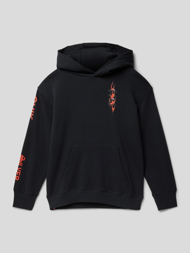 Hoodie mit Label-Print Modell 'RADICAL TIMES' in schwarz