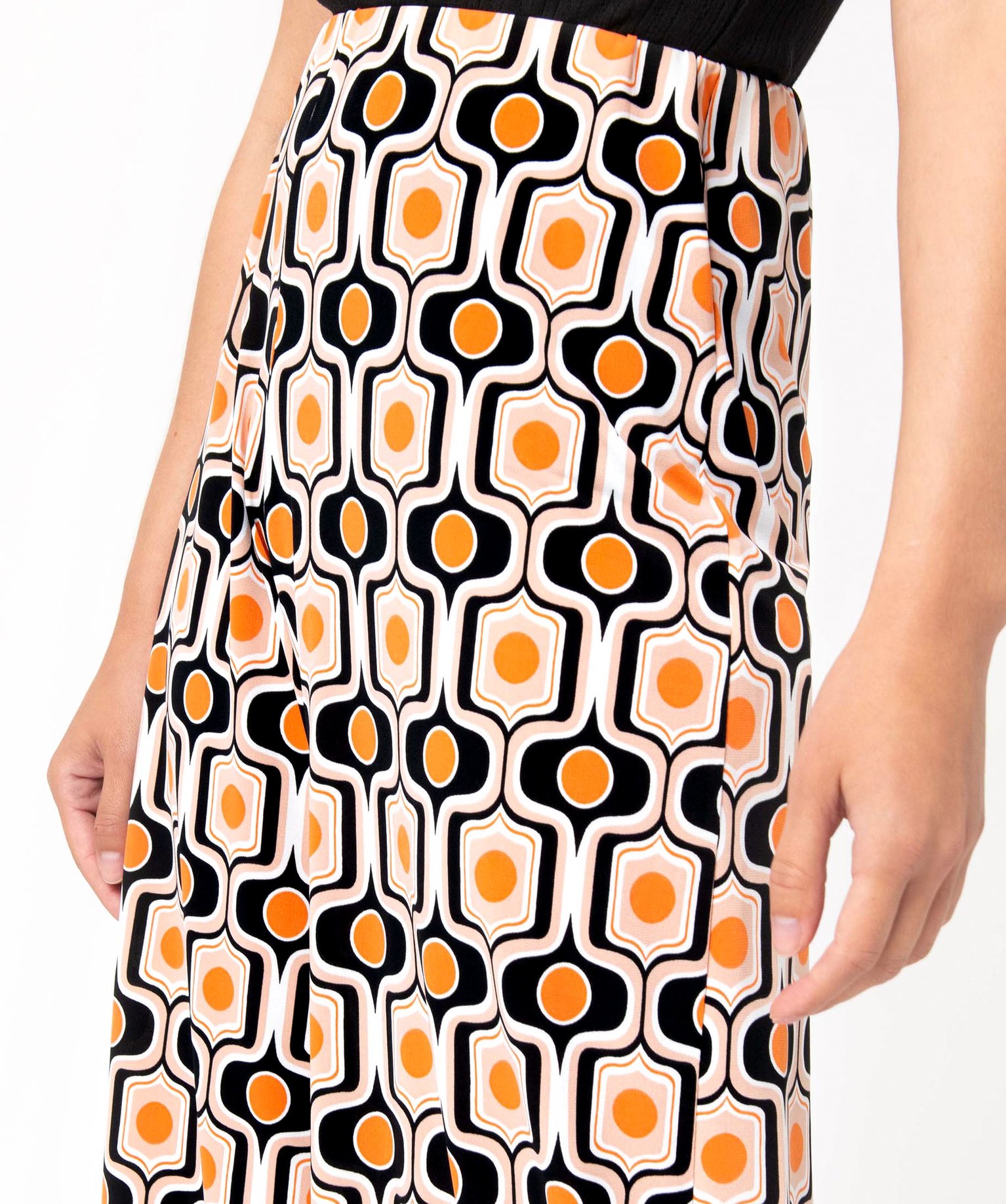 Pantacourt femme imprimé en maille fluide extensible imprime | GEMO