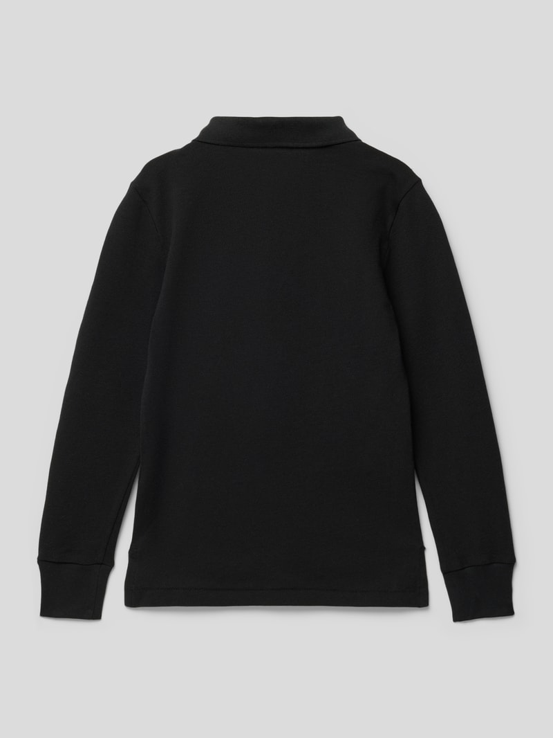 Poloshirt mit langen Armen in schwarz