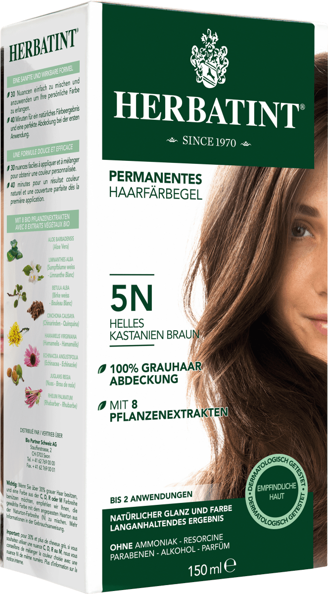 Haarfarbe Gel 5N Helles Kastanien Braun, 1 St