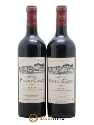 Château Pontet Canet 5ème Grand Cru Classé  2004 - Lot de 2 Bouteilles
