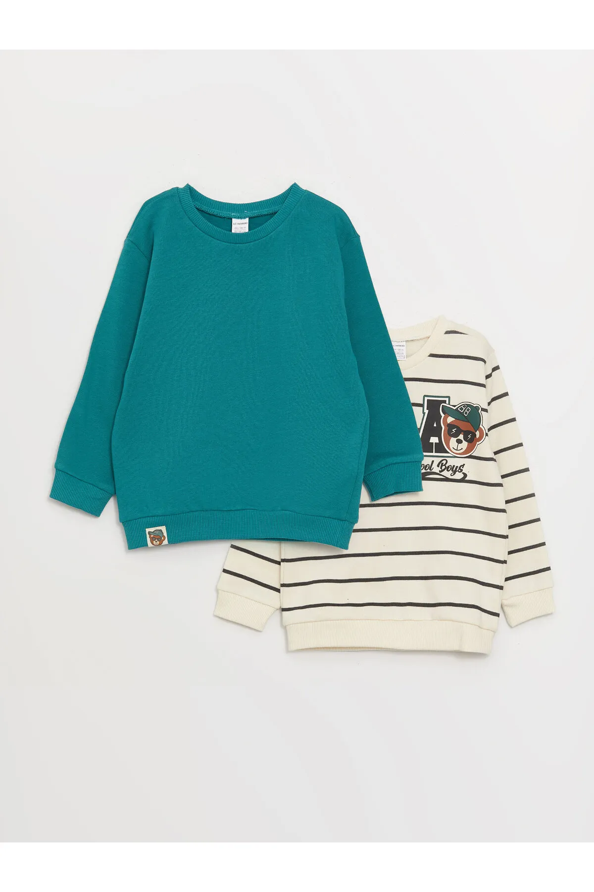LC Waikiki  Bedrucktes Langarm-Sweatshirt für Babys mit Rundhalsausschnitt im 2er-Pack