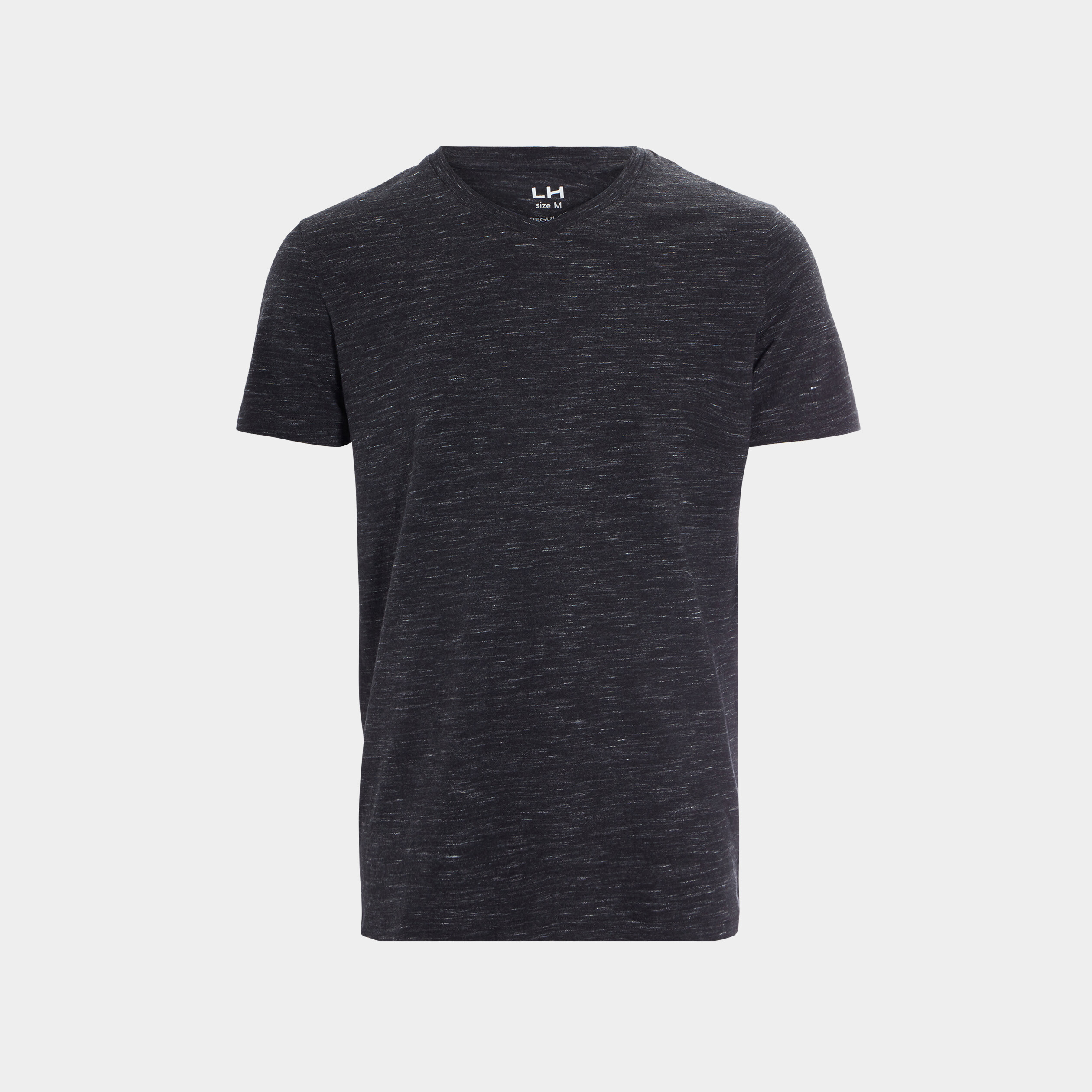 T-shirt manches courtes chiné noir homme | La Halle