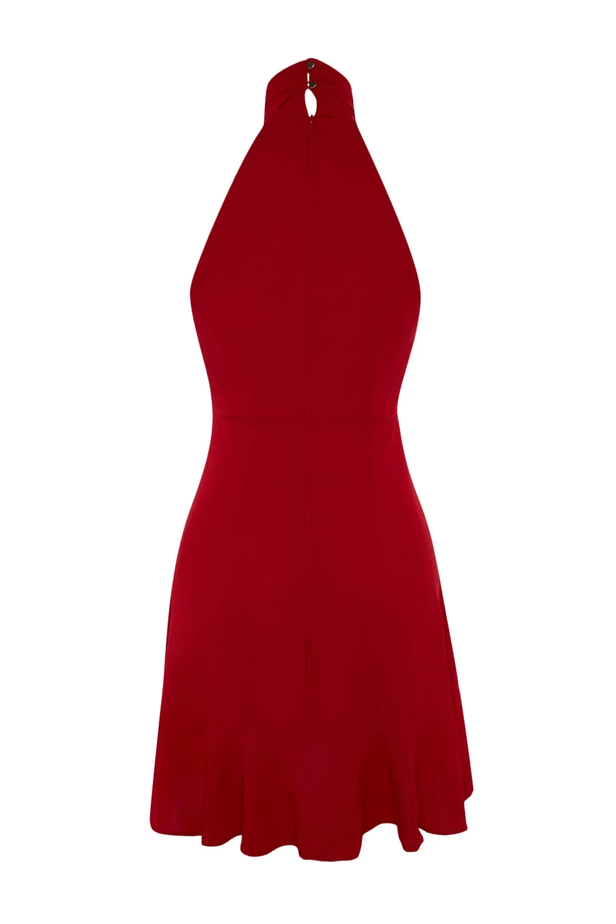 Trendyol Collection  Roter Skaterrock mit Neckholder und gewebtem Kleid TWOSS21EL1538