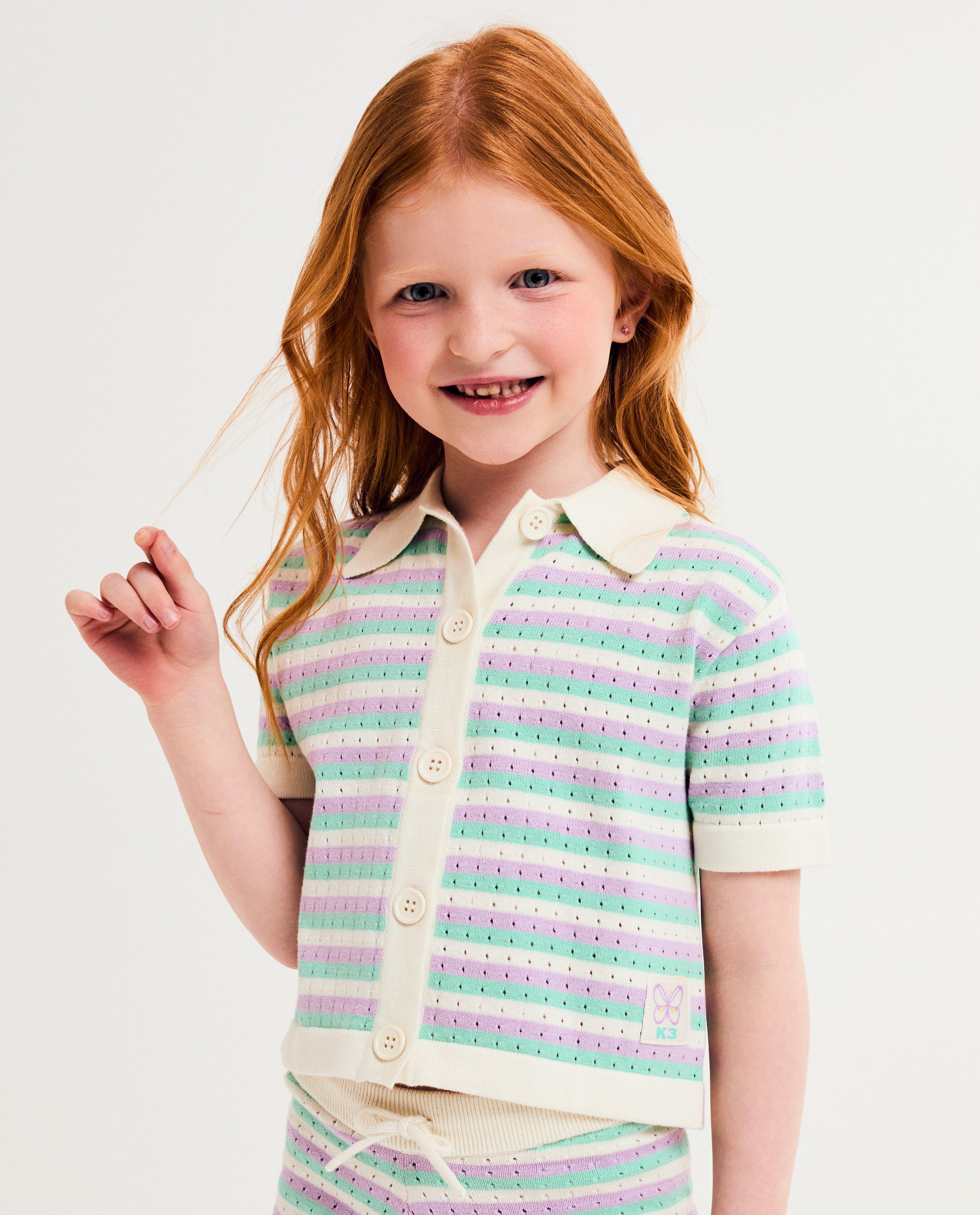 Cardigan K3 cu broderie, 98-140 violet
