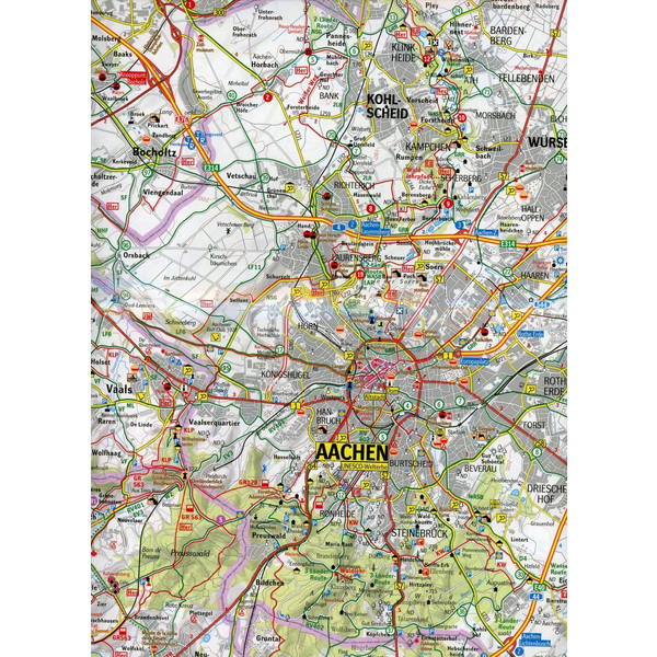 Euregio Aachen, Liege, Maastricht 1:50.000 Wander- und Freizeitkarte - Wanderkarte