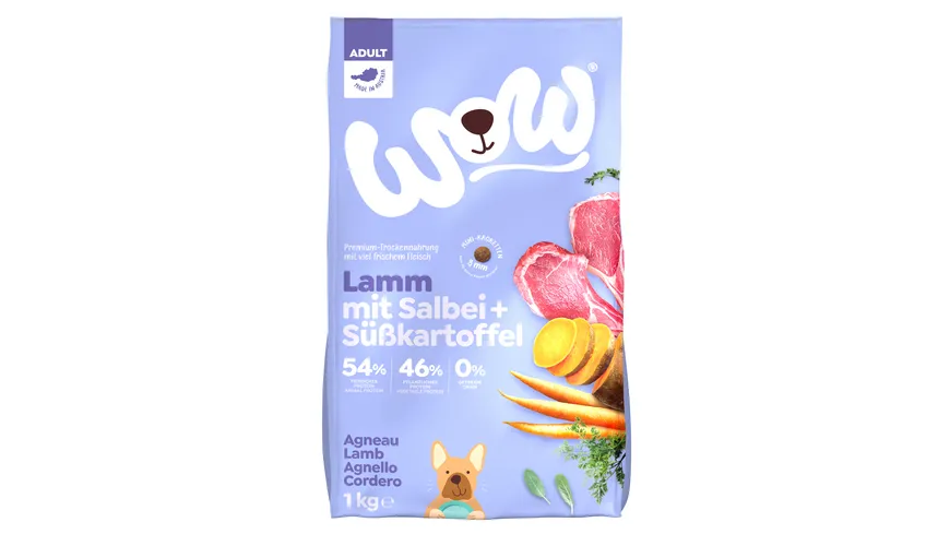 WOW Hundetrockenfutter Minis Adult Lamm 1 kg