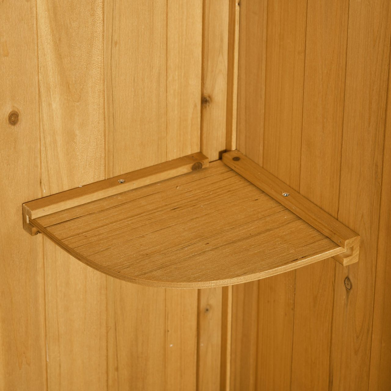 Outsunny Gartenschrank Geräteschuppen mit Fachböden Asphaltdach Holz Gelb