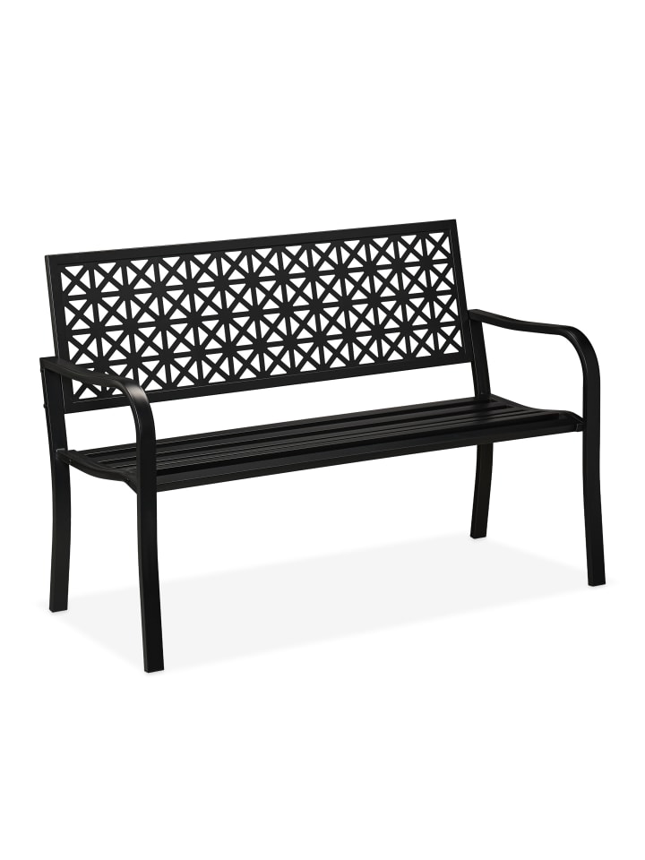 relaxdays Gartenbank in Schwarz - (B)127 x (H)85 x (T)62 cm günstig kaufen onesize