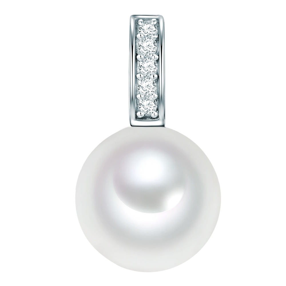 Rafaela Donata Pendentif en argent Argent sterling Oxyde de zirconium (CZ) Perles organiques en  porte-bijoux