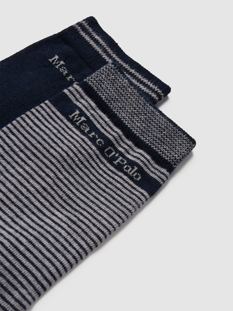 Socken mit Label-Detail im 2er-Pack Modell 'Helena' in marineblau