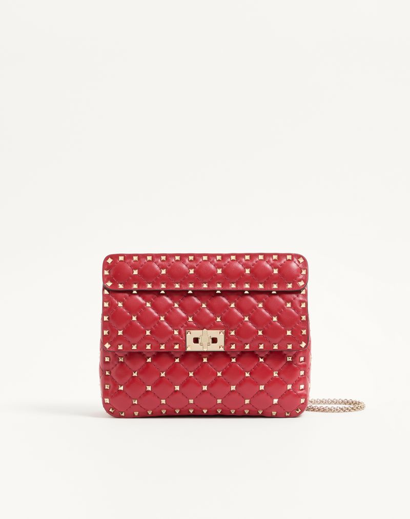 Bolsa média Rockstud Spike em couro napa.