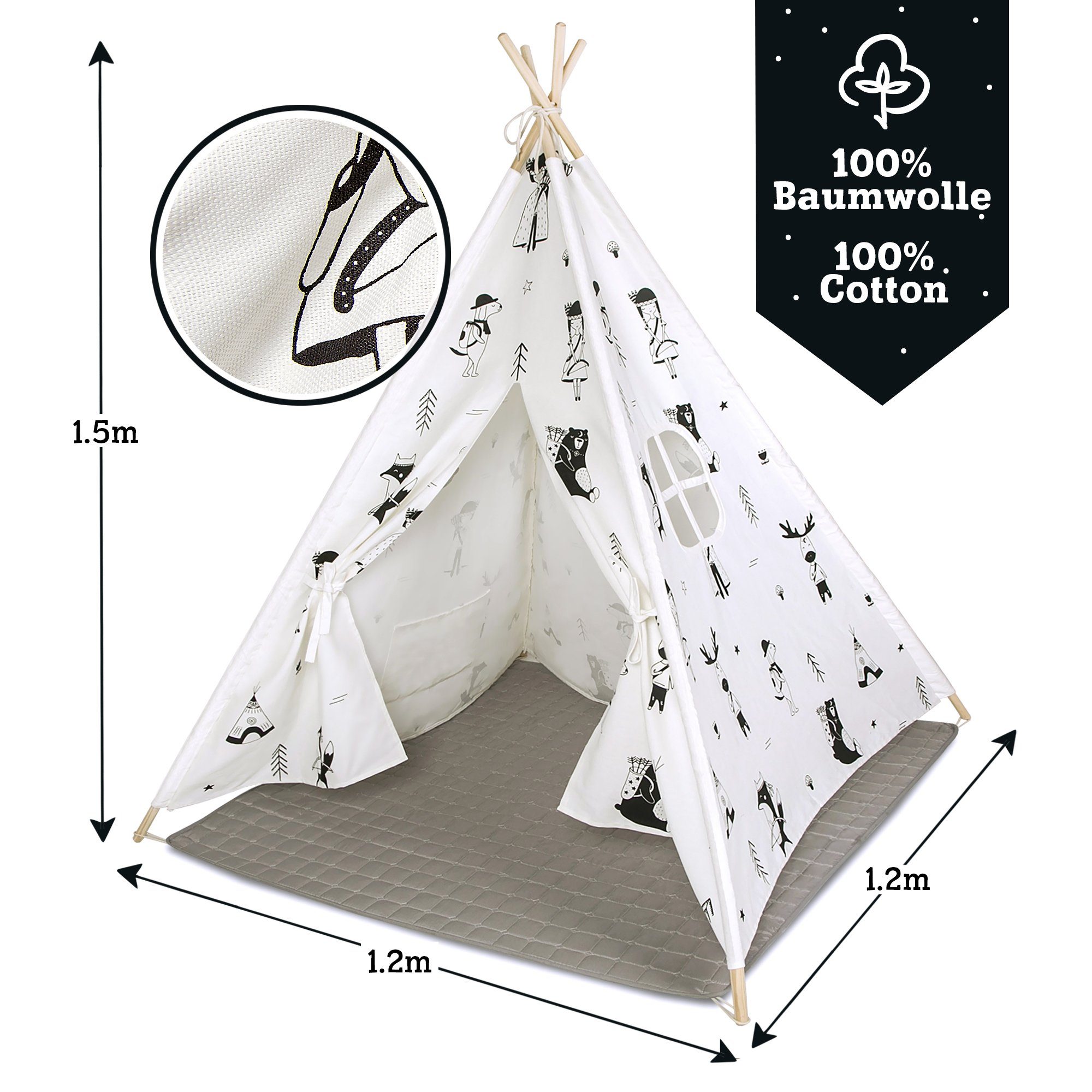 Hakuna Matte Tipi-Zelt Little Explorers, Personen: 3
