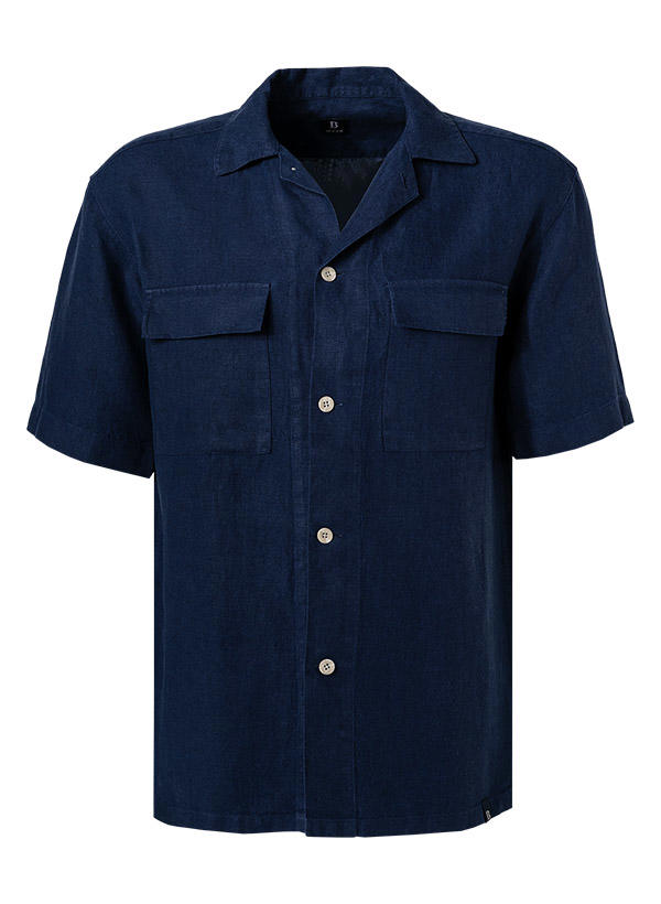 BOGGI MILANO, Overshirt, Reines Leinen, blau