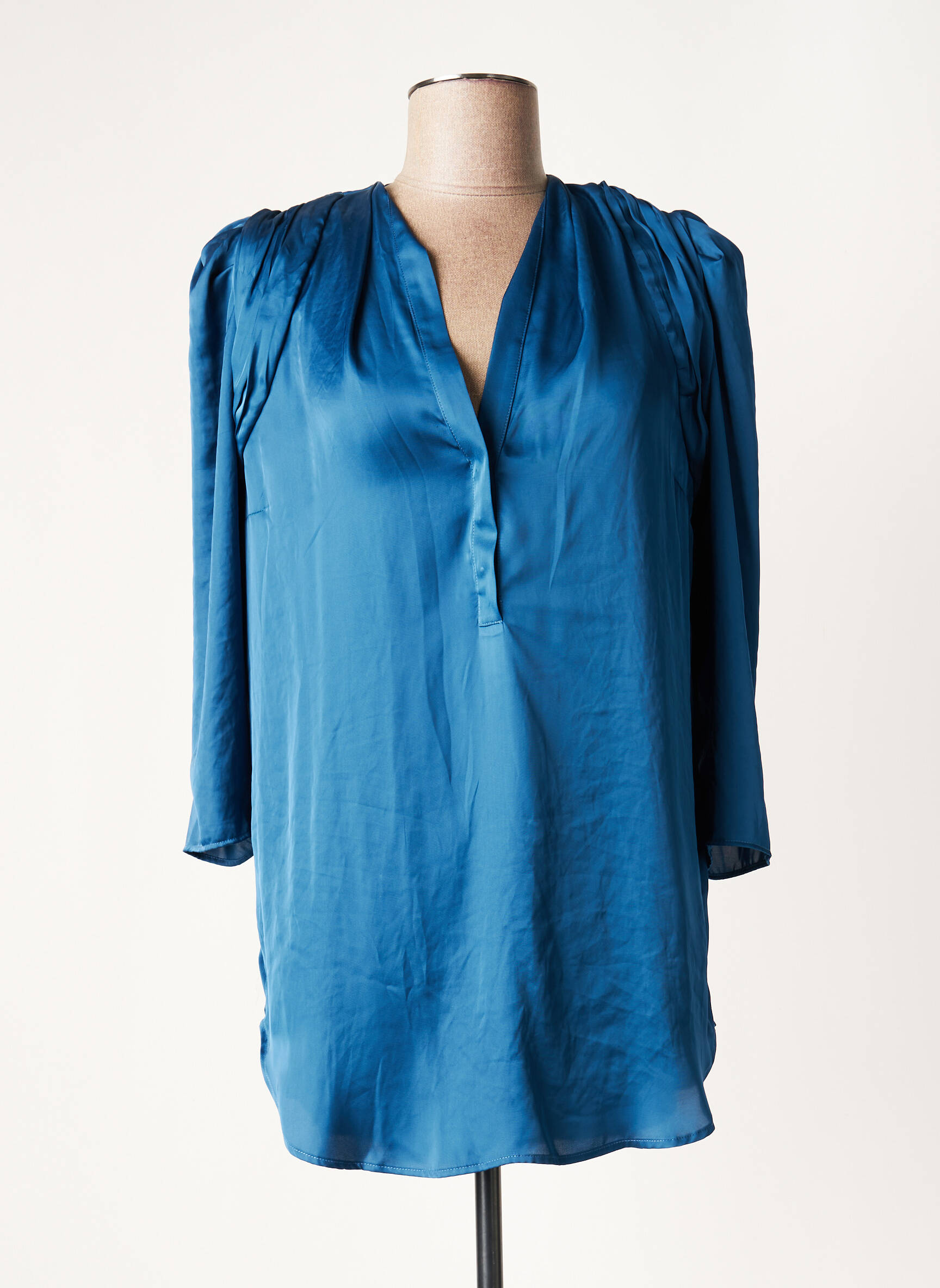 Lauren Vidal Tuniquemanchelongue Femme couleur bleu