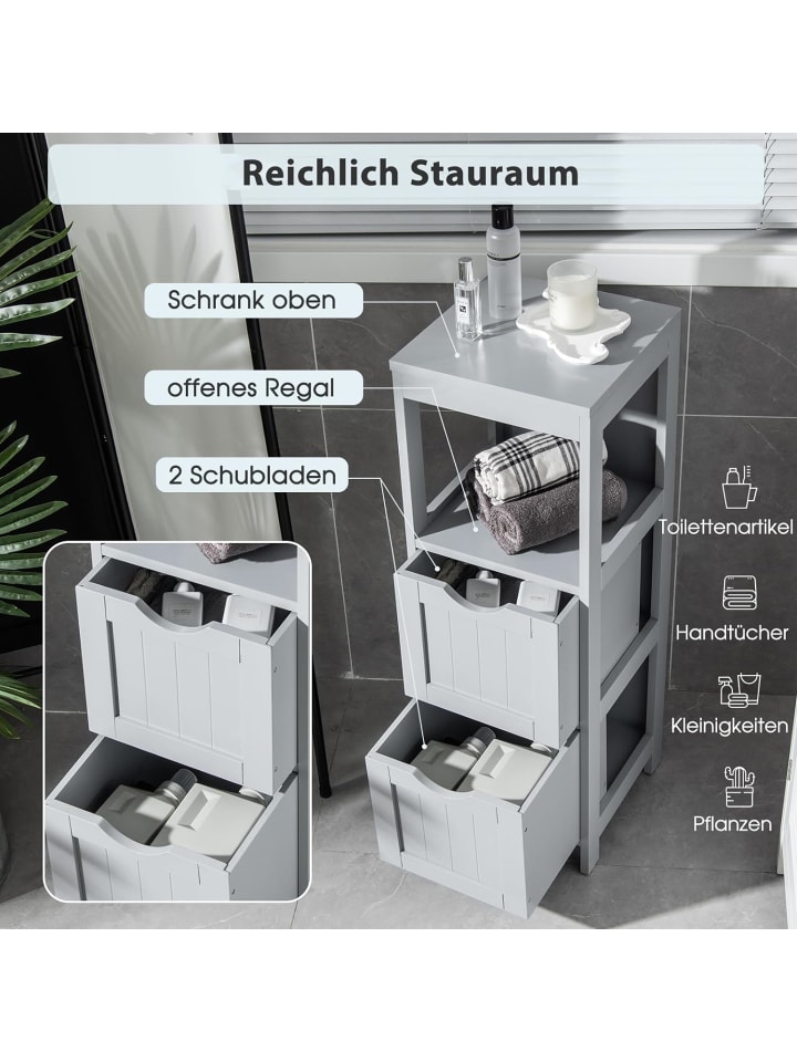 COSTWAY Badezimmerschrank in Grau günstig kaufen onesize