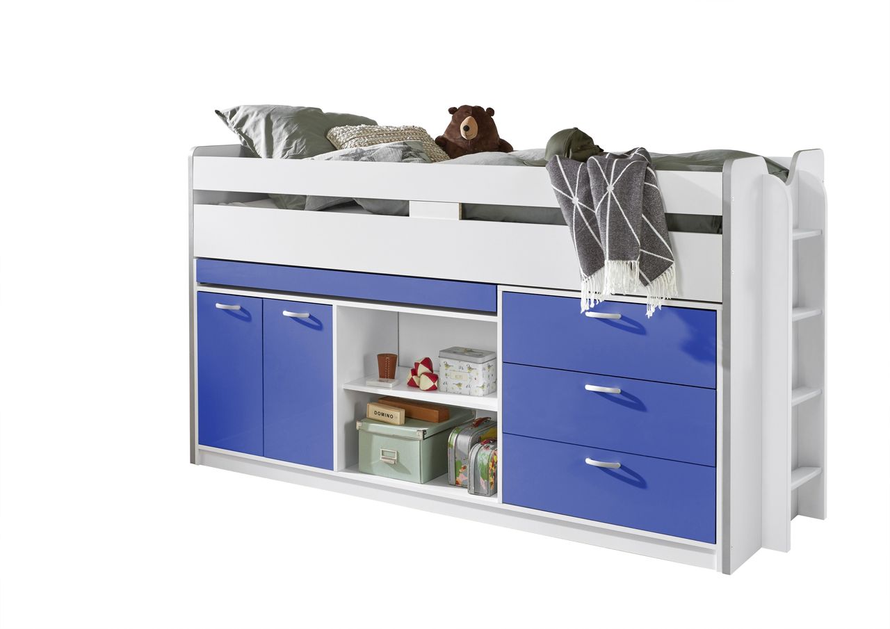 Relita Hochbett Bonny LF 90x200 cm, mit Regal, Schubladenelement und Schreibtisch