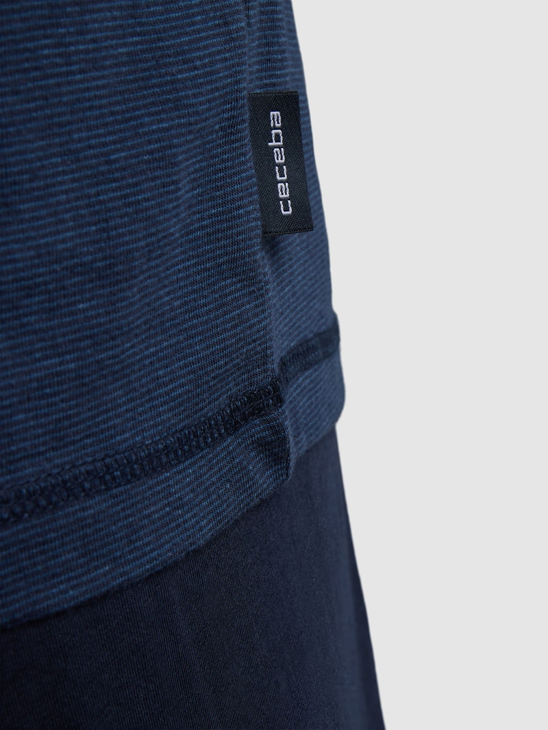 PLUS SIZE Pyjama mit geripptem Rundhalsausschnitt in dunkelblau