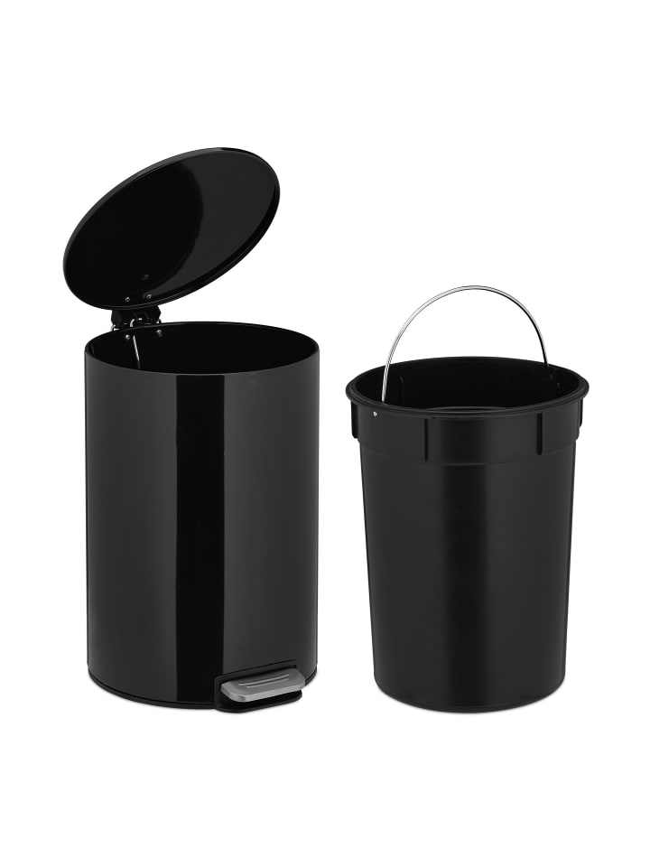 relaxdays Treteimer in Schwarz - 12 Liter günstig kaufen onesize