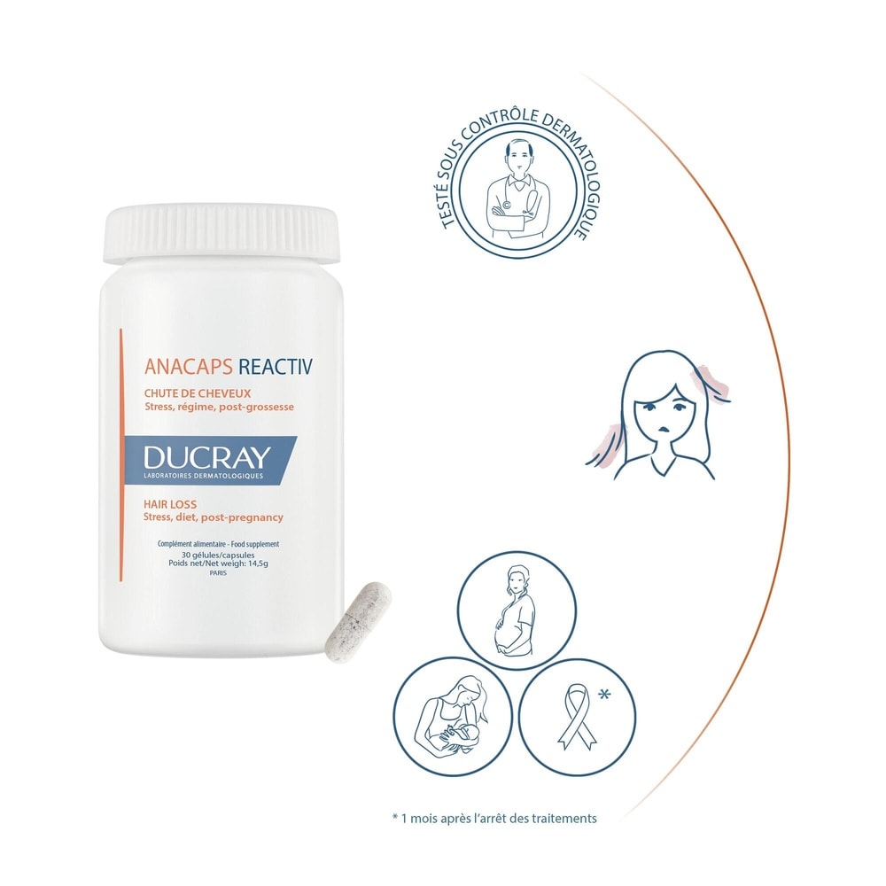 Ducray Anacaps Reactiv Cure 1 mois 30 Gelules Complément alimentaire