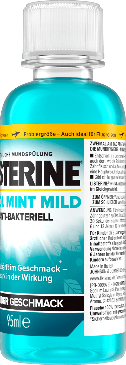 Mundspülung Cool Mint milder Geschmack Reisegröße, 95 ml
