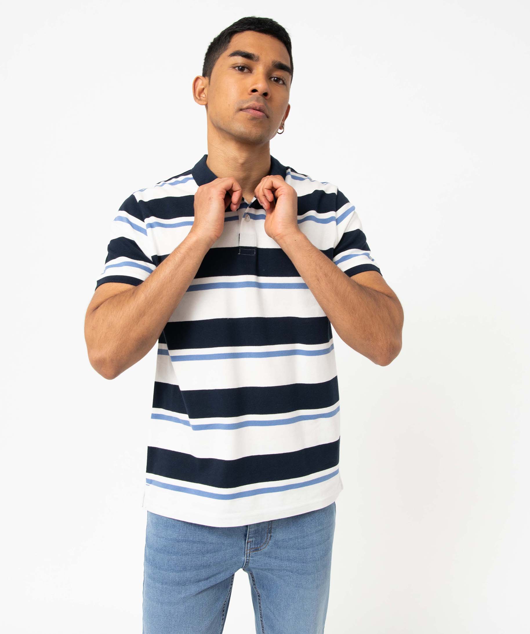 Polo homme à rayures multicolores raye | GEMO