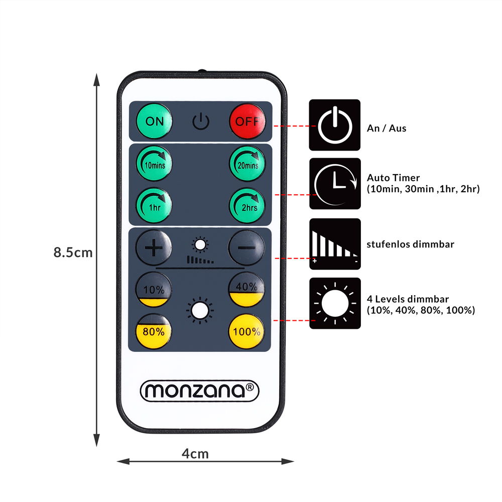 Casaria monzana® LED Wandlicht Svetloba Weiß mit Fernbedienung