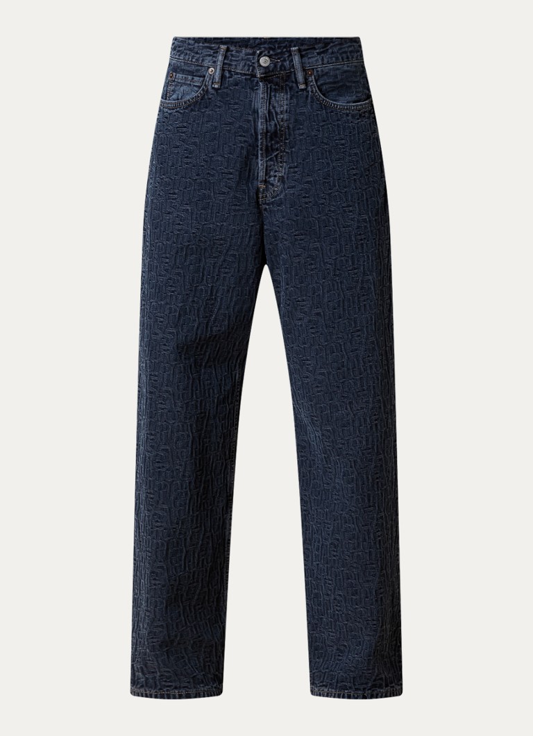Blugi Acne Studios, semi-uscați, taglio clasic, spălați, închisi la culoare și testați