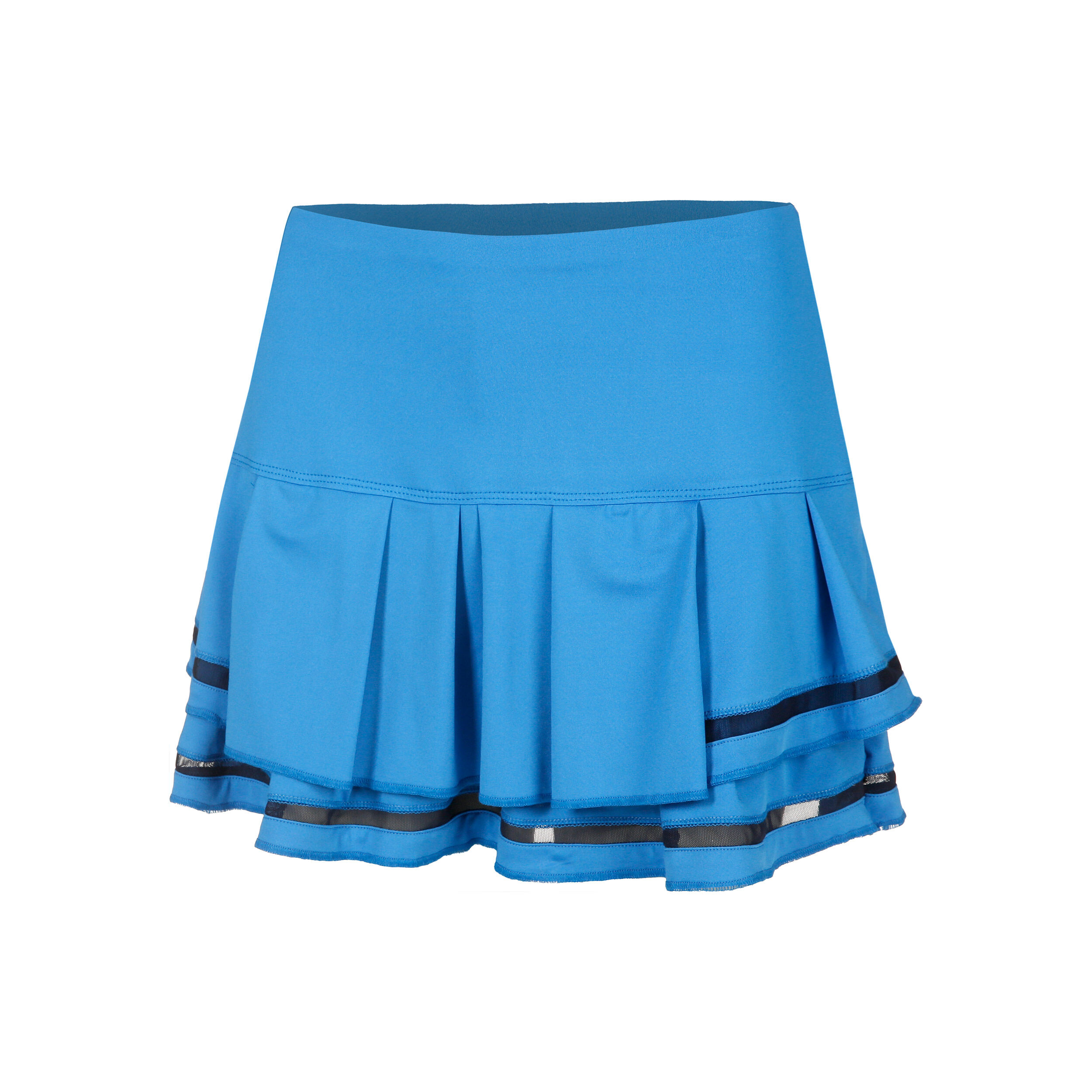 Long Pleat Tier Rock Damen - Blau, Schwarz