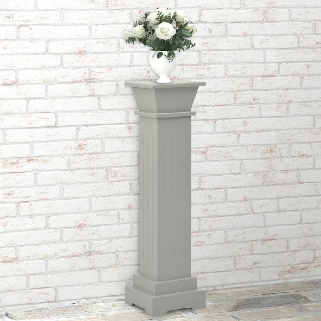 vidaXL Blumenständer Klassischer Säulen-Pflanzenständer Grau 17x17x66 cm MDF (1 St)
