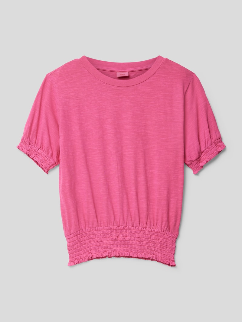T-Shirt mit elastischen Abschlüssen in pink