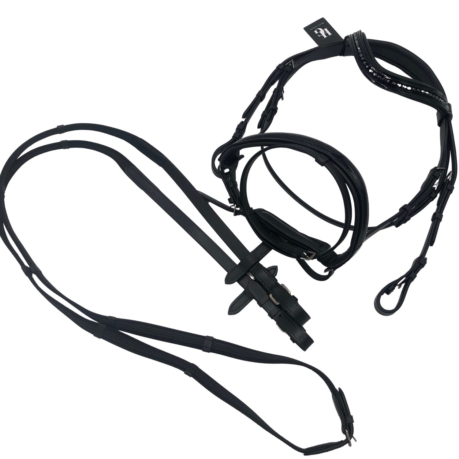 Horse Guard Trensenzaum Horse Guard Trense Zügel Antirutsch Leder schwarz ergonomisch