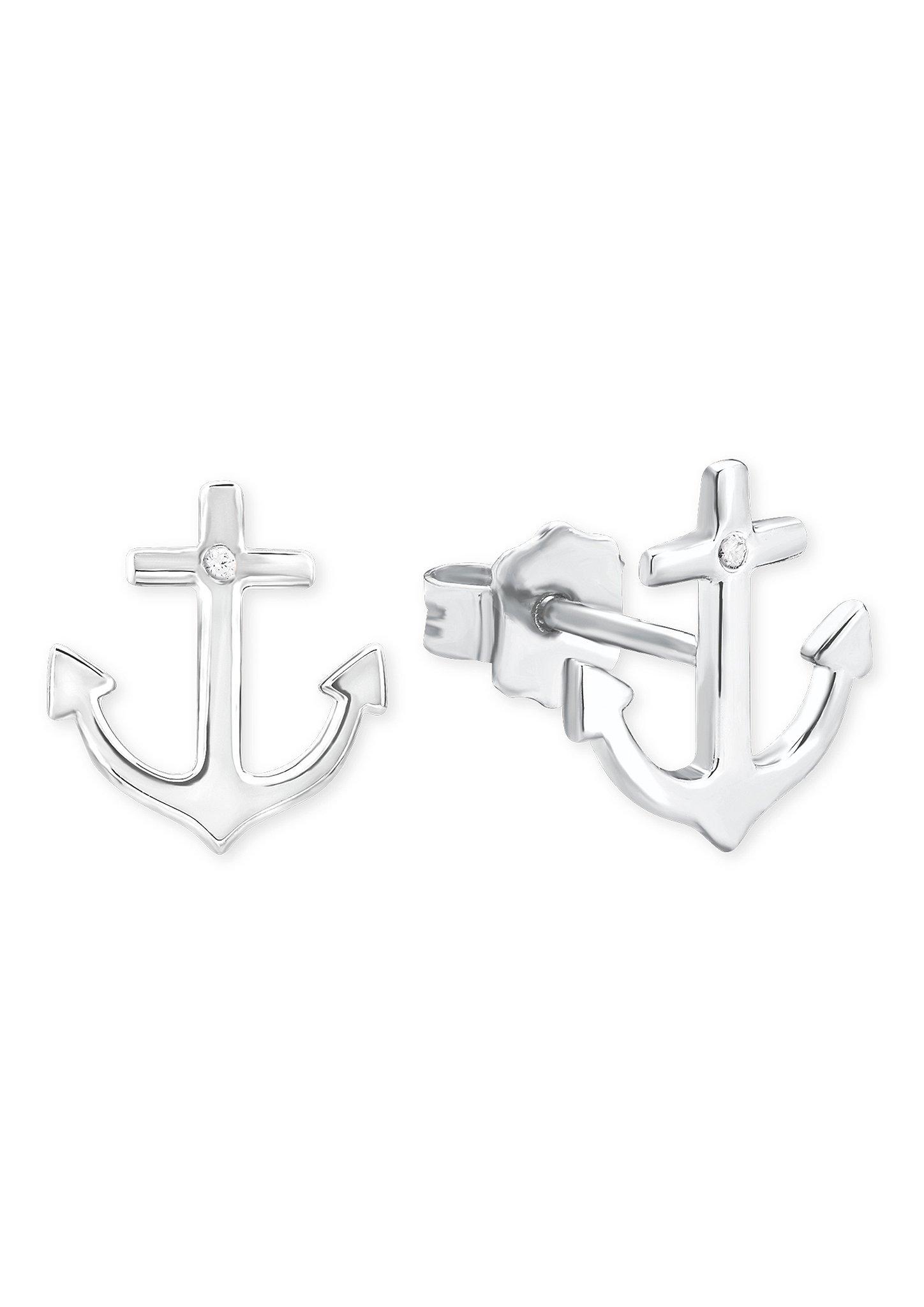Silberne Ohrstecker Anker mit Zirkonia  272.704.6414.0774-05E0
