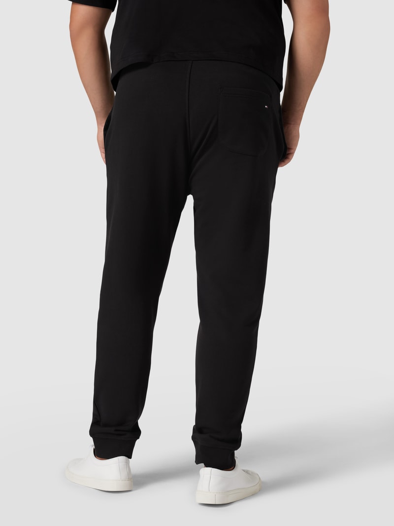 PLUS SIZE Sweatpants mit Logo-Stitching Modell 'TOMMY LOGO' in schwarz