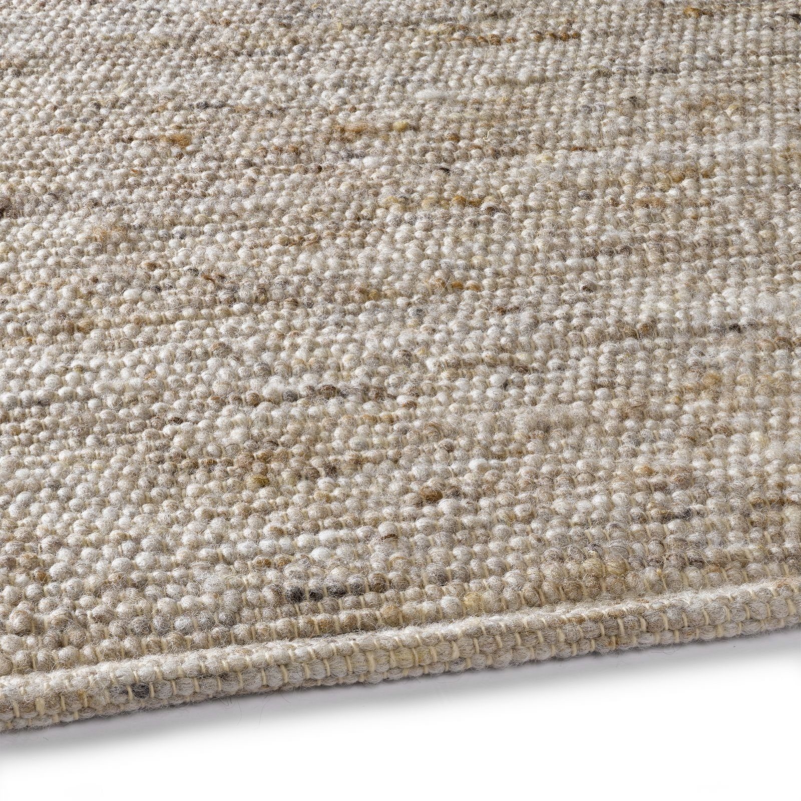 Wollteppich TaraCarpet Handwebteppich Malmoe, TaraCarpet, rechteckig, Höhe: 10 mm, Schurwolle Webteppich sand meliert Wohnzimmer Schlafzimmer 060x090