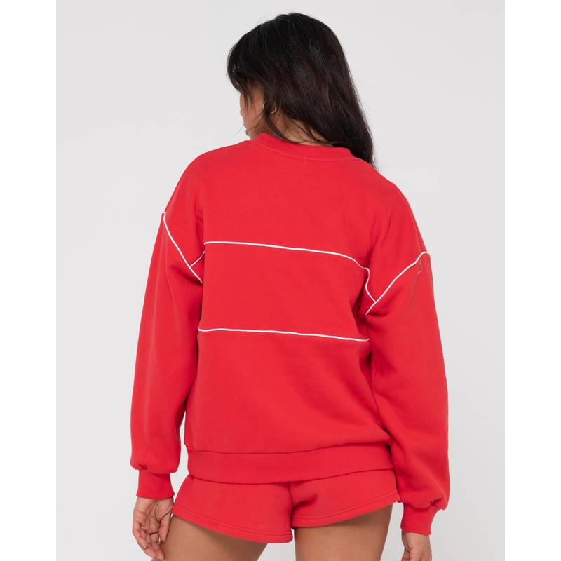 RUSTY LINE OVERSIZE CREW FLEECE Rundhalspullover Damen