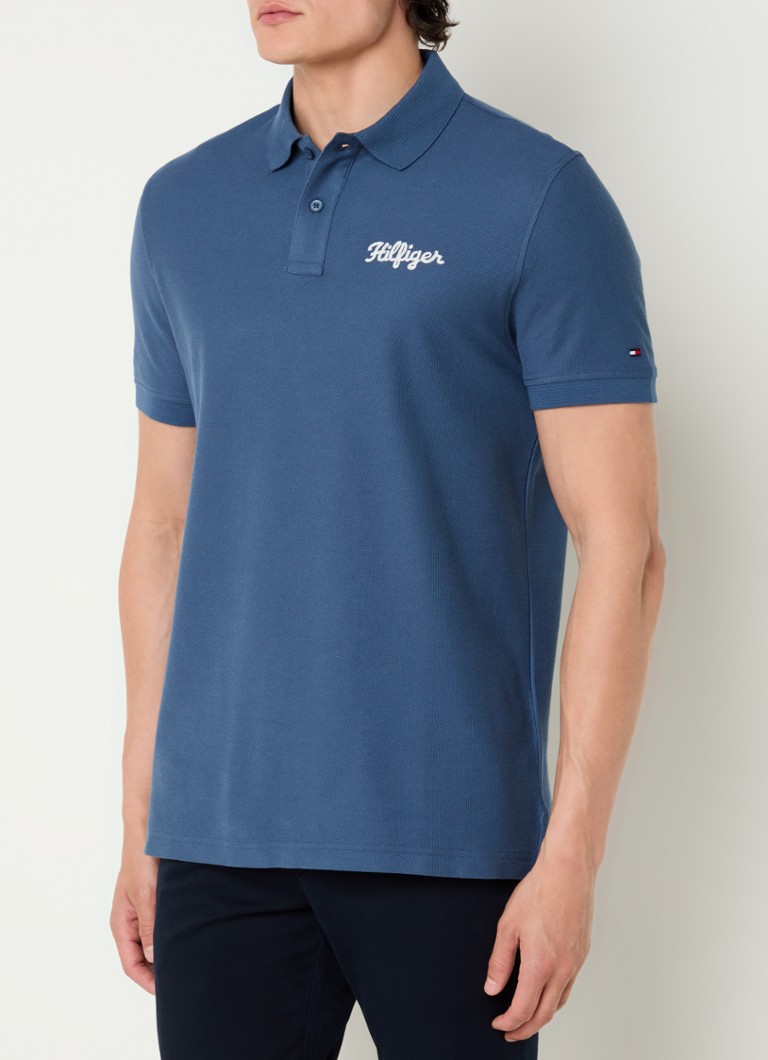 Tommy Hilfiger regulāra piegriezuma polo krekls no pikē kokvilnas ar izšuvumu no logotipa