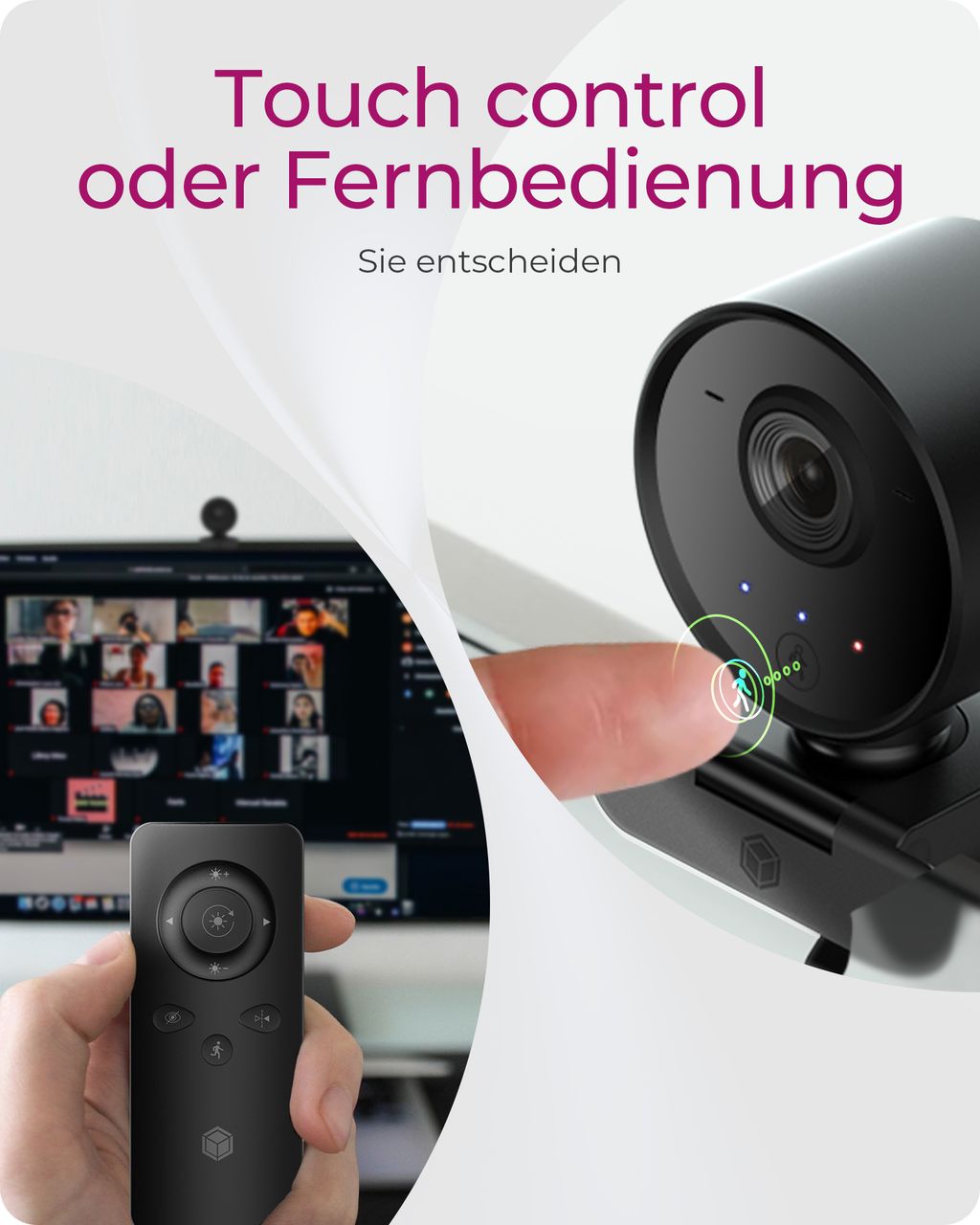 ICY BOX IB-CAM502-HD, Full HD Webcam mit Fernbedienung