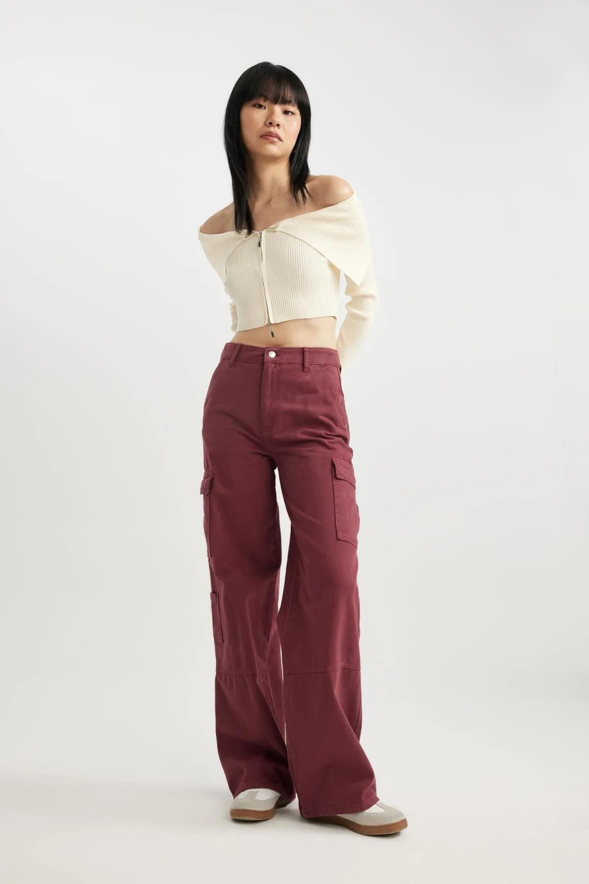 DeFacto  Coole Cargo-Gabardine-Hose mit weitem Bein