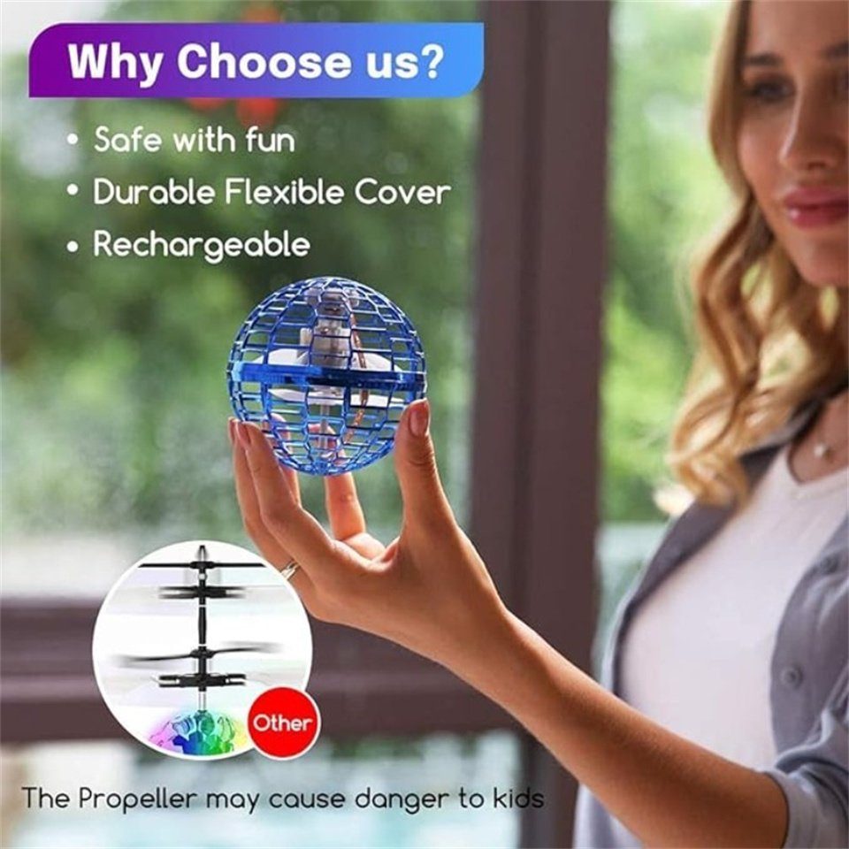 KREATE Magic Flying Ball, Kinder Spielzeug-Drohne, LED Mini Drone Toy Drohne (Fidget Spinner Mini-Drohnenspielzeug, Kreatives Geschenk, für Party, Halloween/Erntedankfest/Weihnachten/Geburtstag)