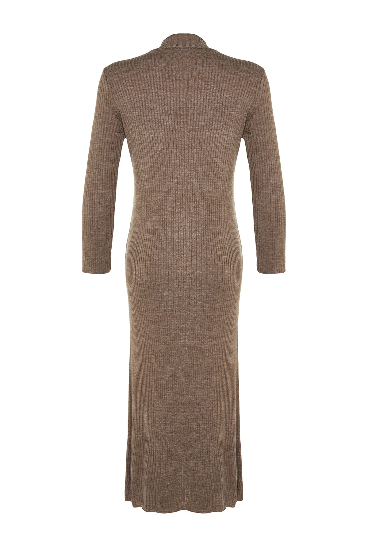 Trendyol Modest  Nerzfarbenes, zweireihiges Bolero-Strickkleid mit Details TCTAW24EB00011