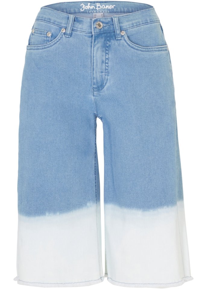 Stretch-Jeans-Bermuda, Dip Dye