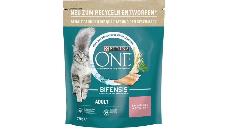 PURINA ONE ADULT reich an Lachs und Vollkorn-Getreide 750 g