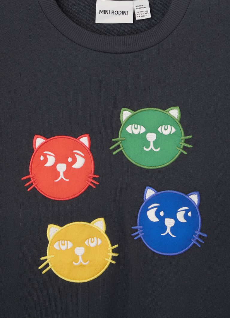 Mini svetr Rodini Cool Cats s výšivkou