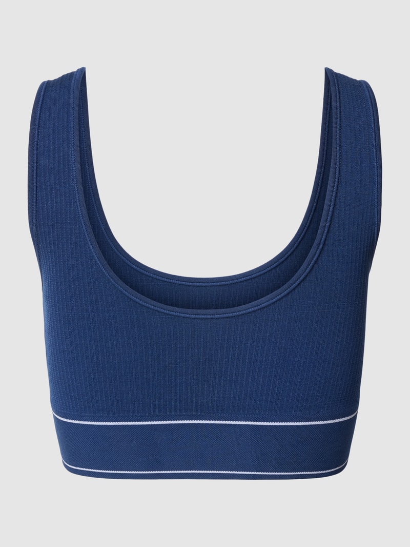 Sport-BH mit elastischem Logo-Bund in marineblau
