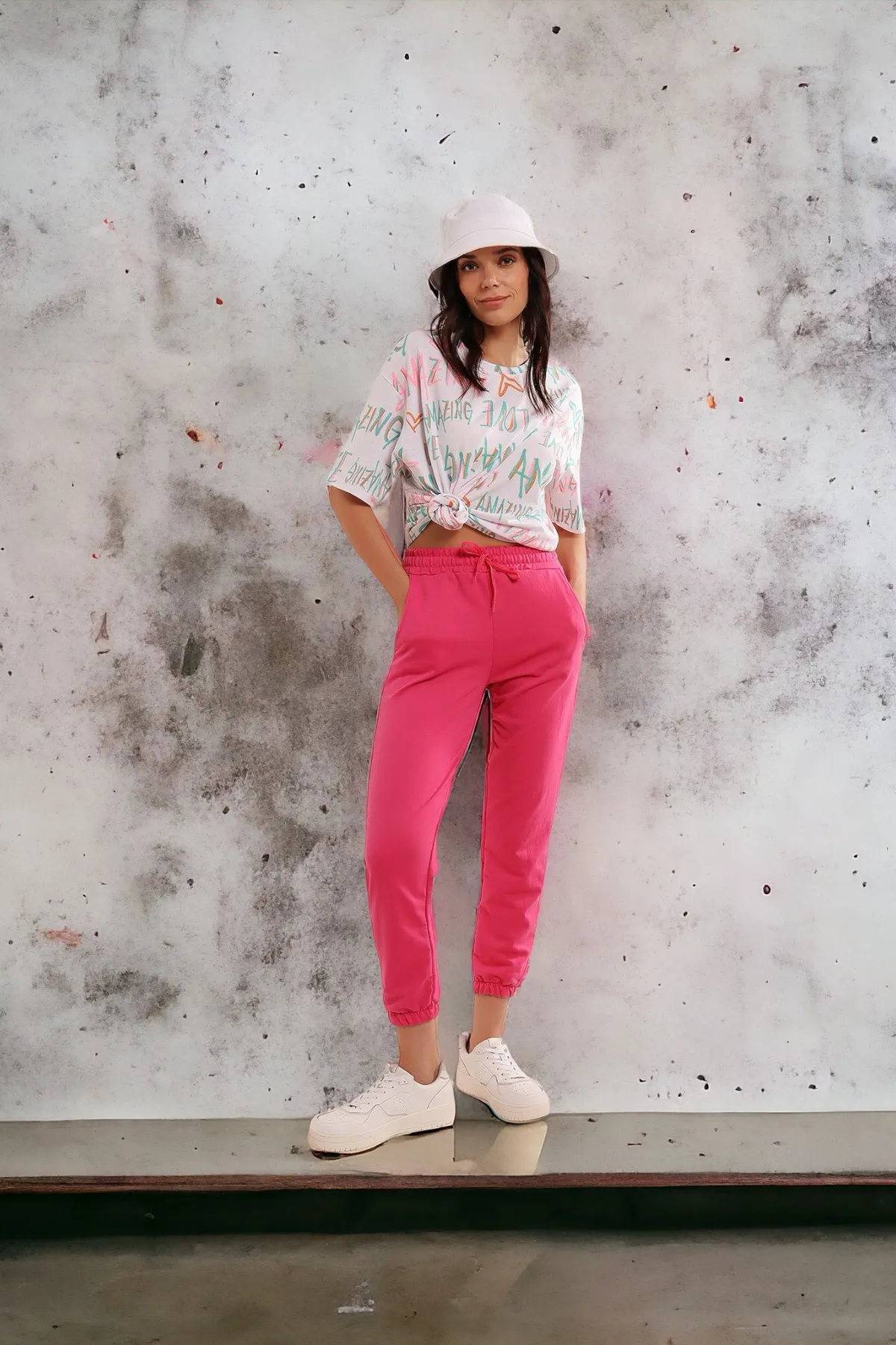 HAKKE  Damen-Jogginghose mit Taschen in Fuchsia