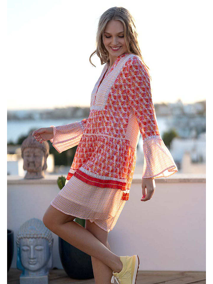 miss goodlife Kleid in Rosa/ Rot/ Weiß günstig kaufen