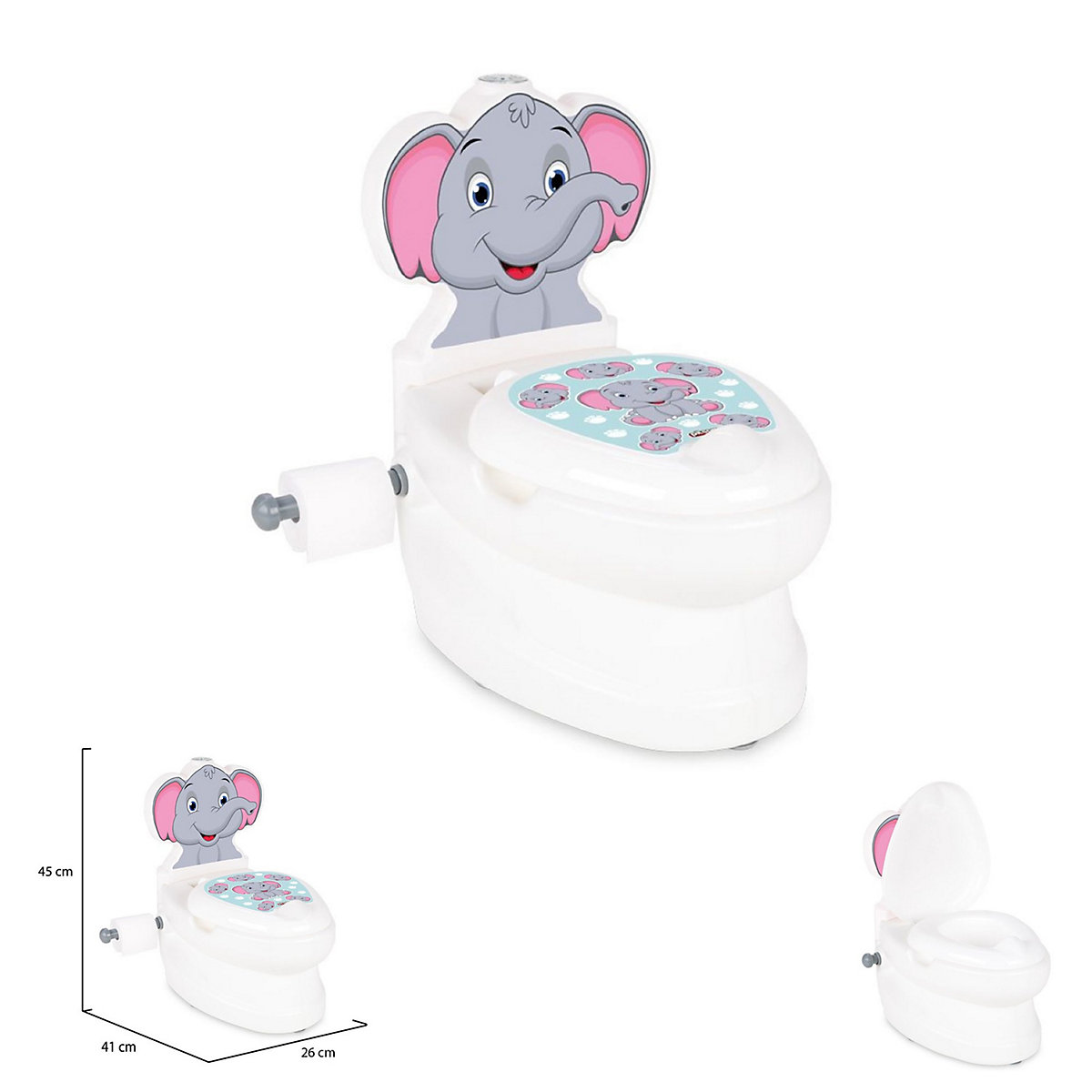 Töpfchen Elefant 07566 Musik Licht Toilettenpapierhalter Töpfchen