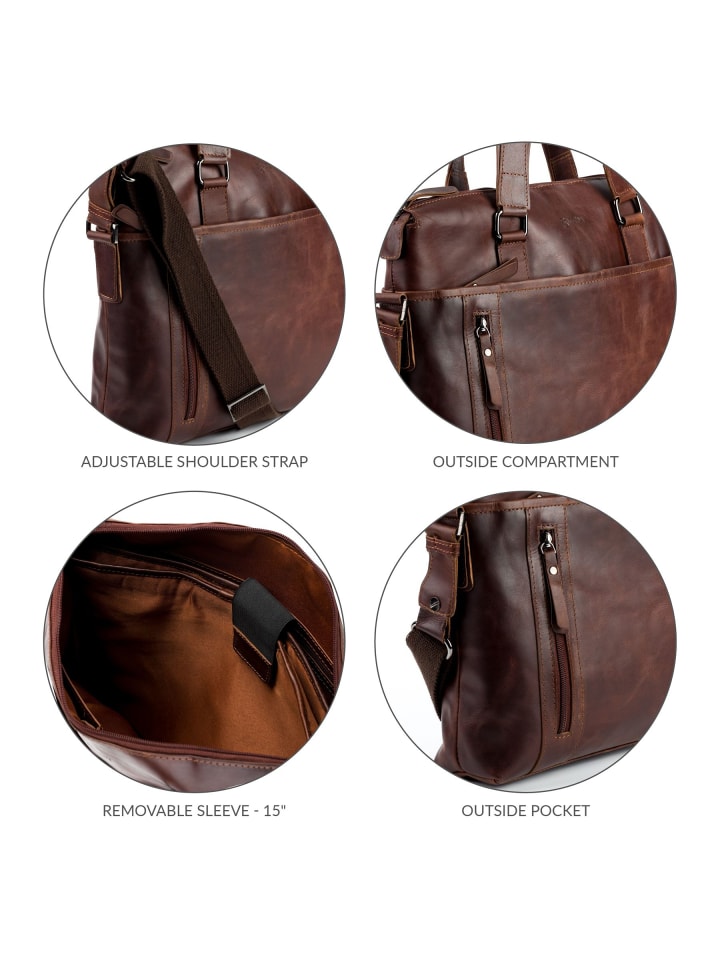 BACCINI Leder-Laptoptasche 15