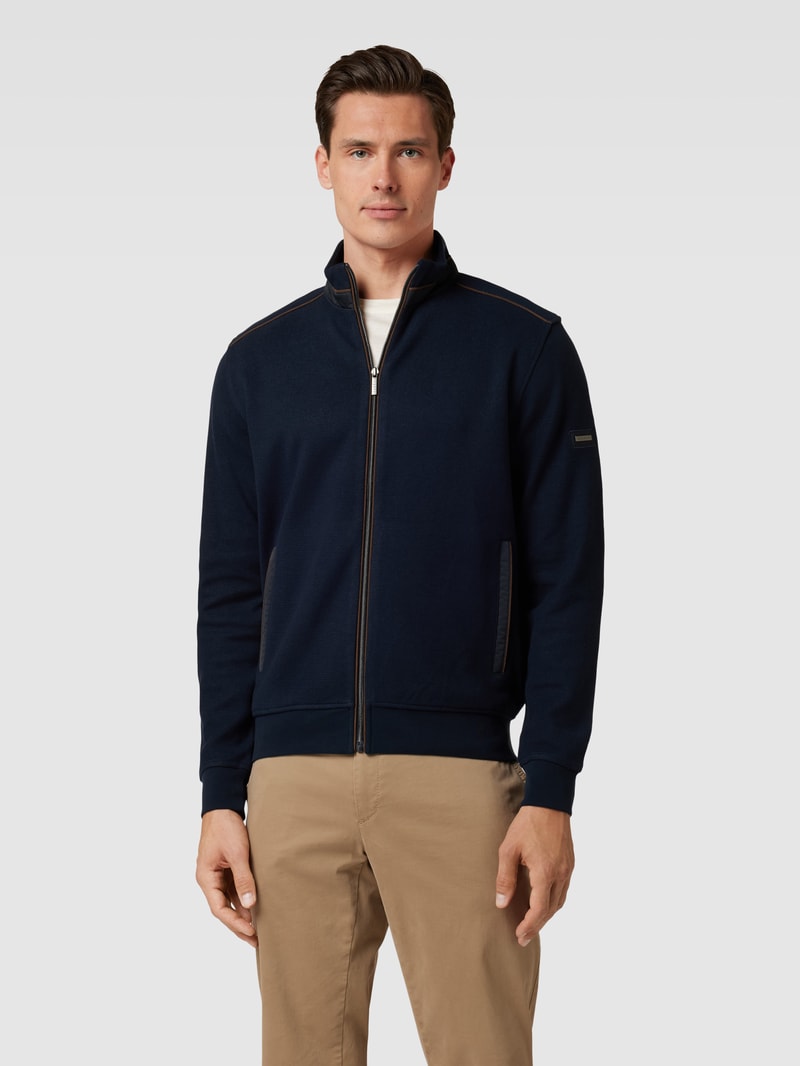 Sweatjacke mit Reißverschluss in marineblau
